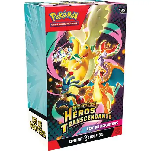 Pokémon Bundle 6 Boosters ME2.5 Méga-Évolution Héros Transcendants *Français* Gereduceerde Prijs