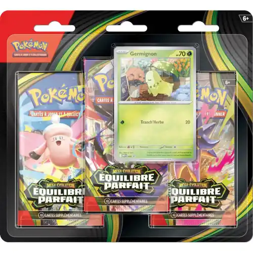 Pokémon Tripack 3 Boosters ME03 Équilibre Parfait Germignon Méga-Évolution *Français* Rechtstreeks Van De Fabrikant