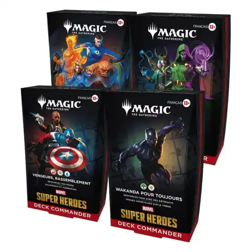 Gratis Retour Marvel Super Heroes 4 Decks Commander Magic the Gathering *FRANCAIS*
