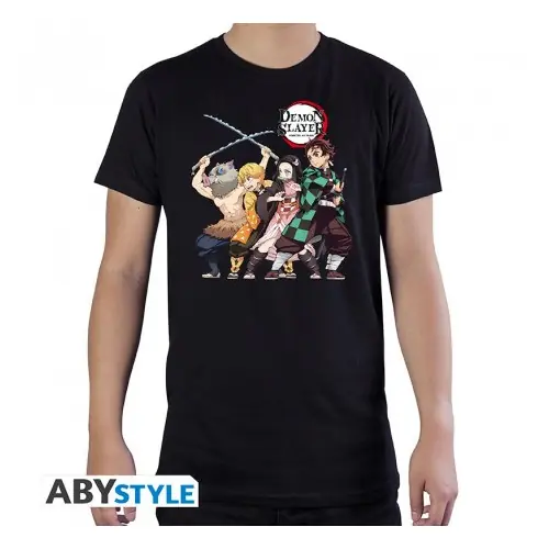 DEMON SLAYER – Tshirt « Groupe » MC black – basic Hete Deal