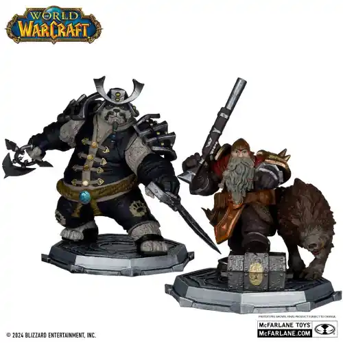 World of Warcraft Pack 2 statues PVC 1/12 Dwarf Hunter Beast Master & Pandaren Monk (Gold Label) 15 cm – McFarlane Korting