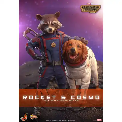 Superprijs HotToys MMS708 Gardiens Galaxie Figurine Rocket et Cosmo 16-11cm
