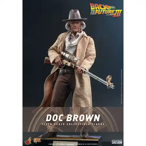 Exclusieve Aanbieding HotToys MMS617 Retour vers le Futur Part III Doc Brown ( Back to the Future Part III ) Figurine 31cm