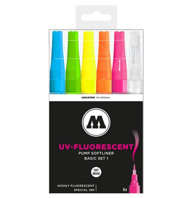 Must-Have Set 6 Marqueurs Softliner Uv Fluorescent 1mm