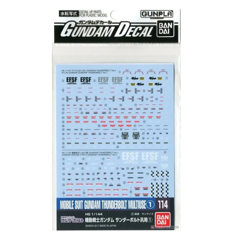 Pack décalcomanies Gundam Gunpla - 114 Thunderbolt Multiuse 1 HG 1/144 Superprijs