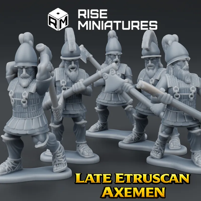 Gereduceerde Prijs Rise Miniatures – Rise of Ancient Wars – Pack Etrusque Tardif – Porteurs de hache à deux mains